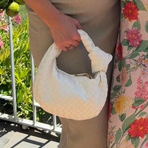 Bottega-inspired woven leather bag